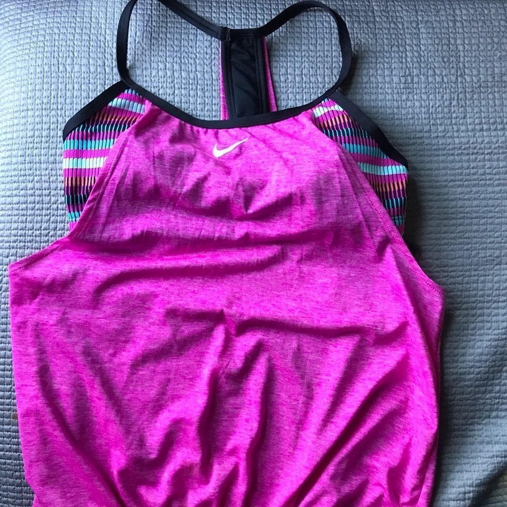 Nike Textured Stripe Layered Tankini Top - Picture 2 of 4